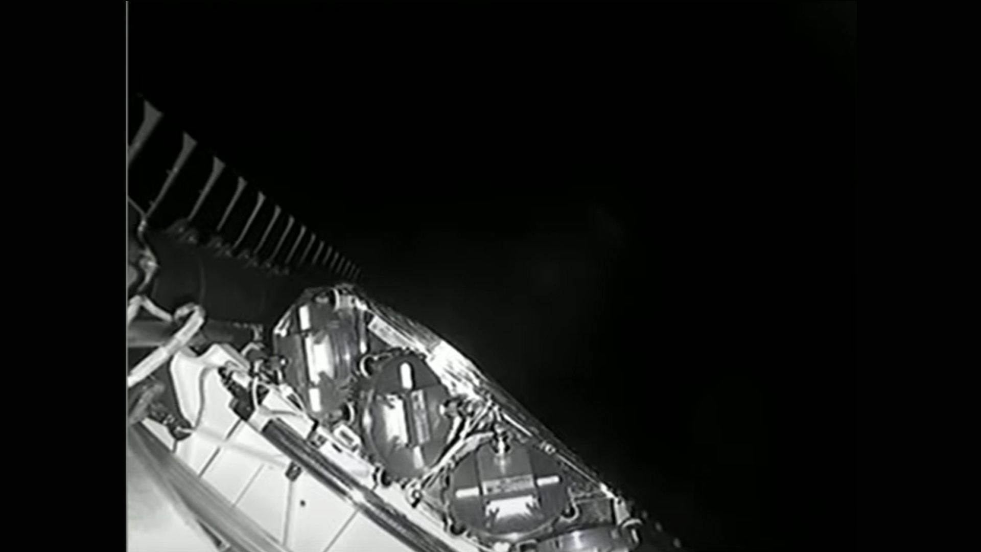 A view of SpaceX's Starlink satellites on Falcon 9