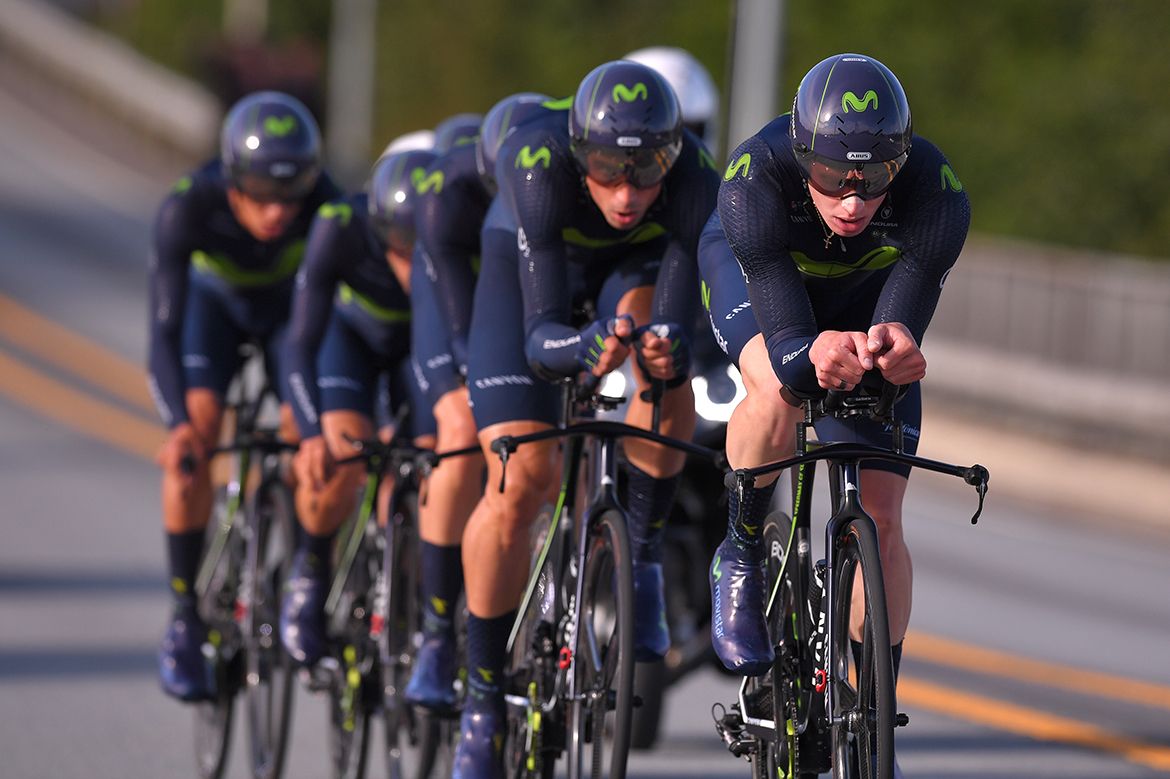 Movistar on course for the men's TTT in Bergen
