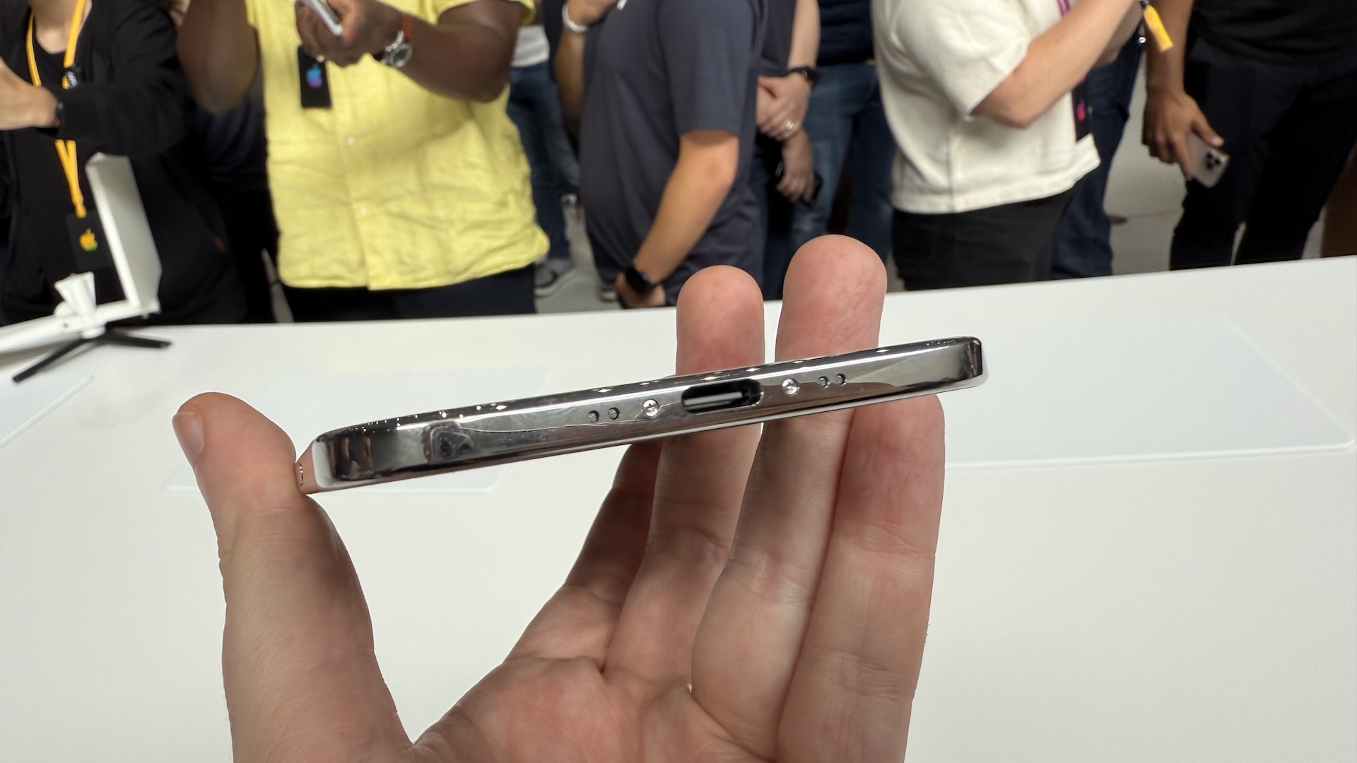 Images of the product launch for iPhone 17 at Apple&#039;s HQ in Cupertino