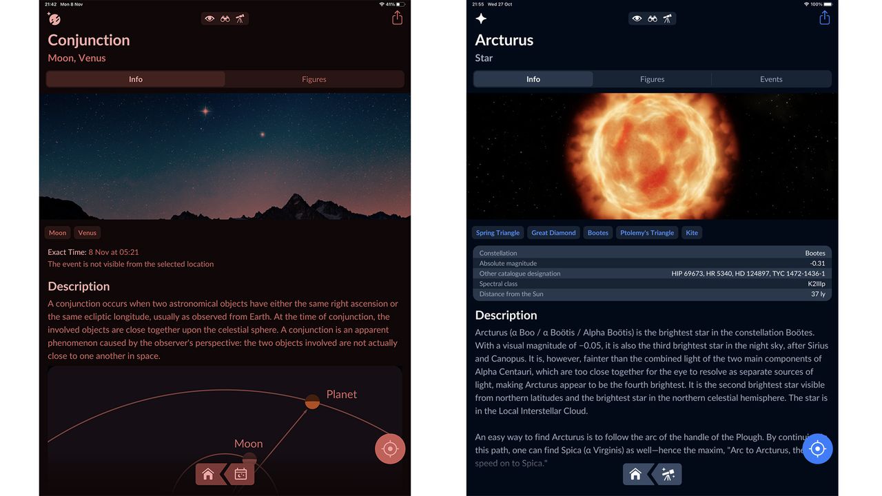 The Sky Tonight app on iPad