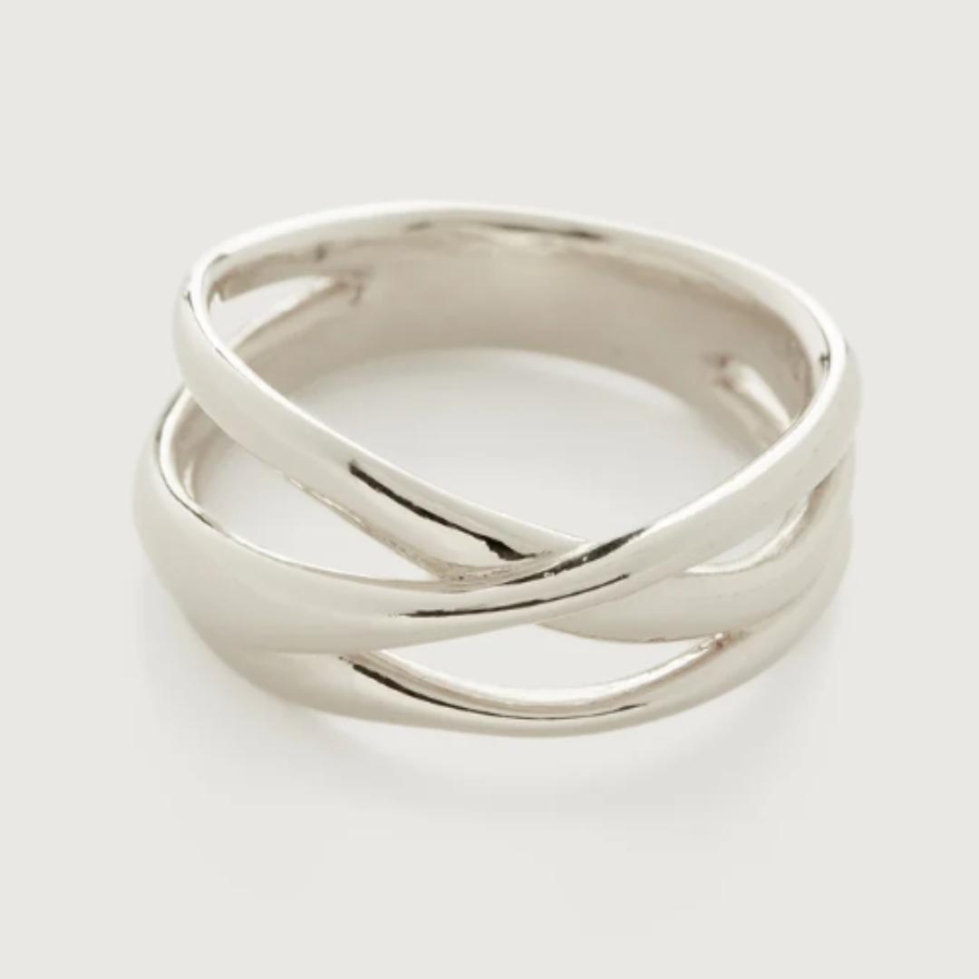ethical jewellery brands: silver crossover ring
