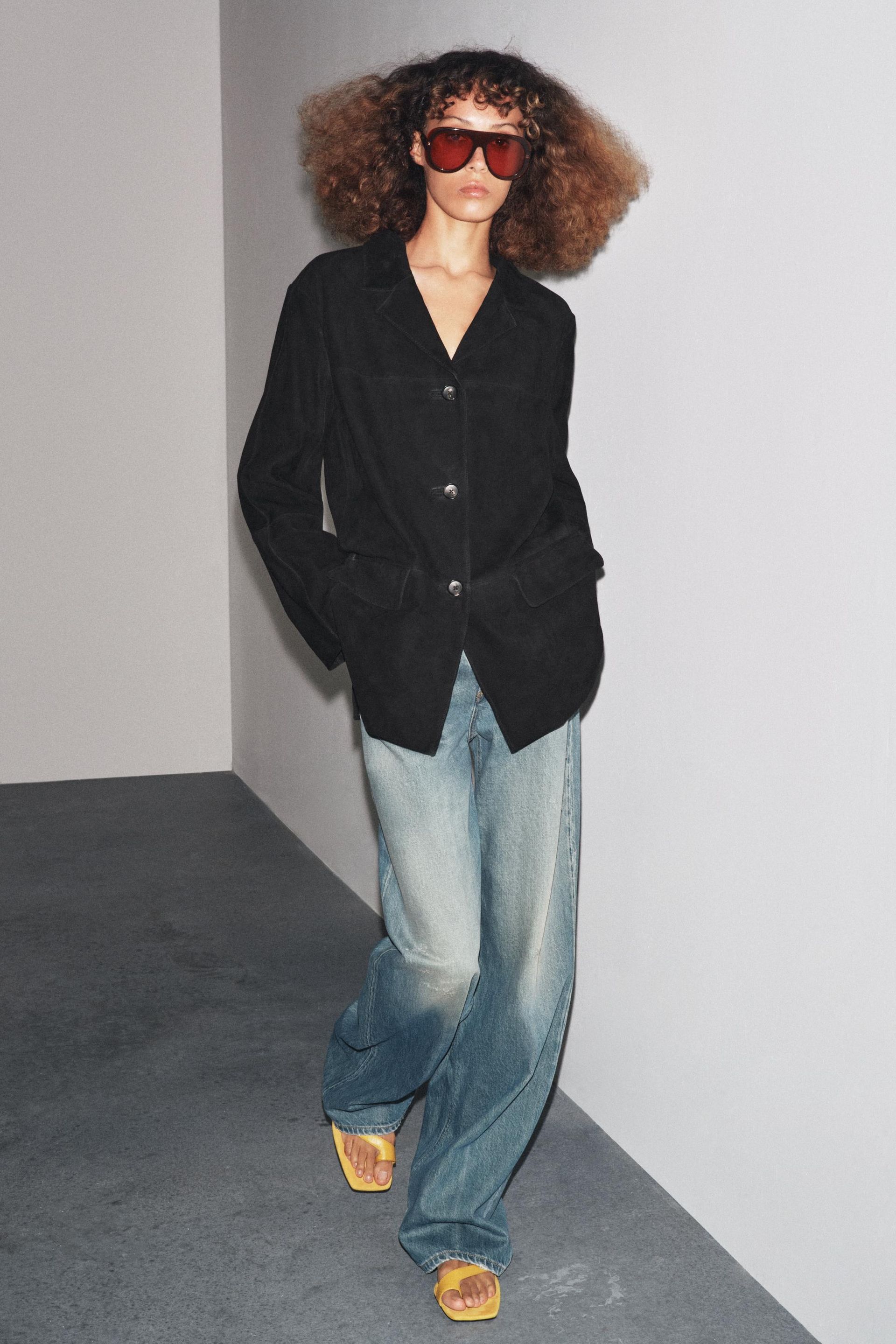 Limited Edition Zw Collection 100% Suede Oversize Blazer