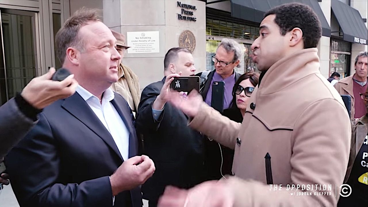 The Opposition confronts Alex Jones