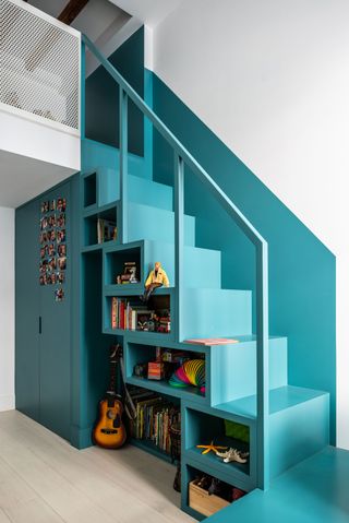a loft bed in a kids room