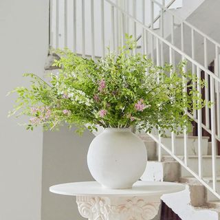 Faux Greenery Stems in white vase