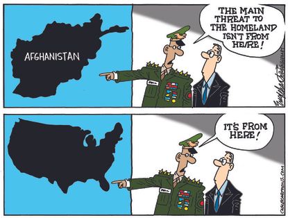 Editorial Cartoon U.S. afghanistan withdrawal domestic terrorism