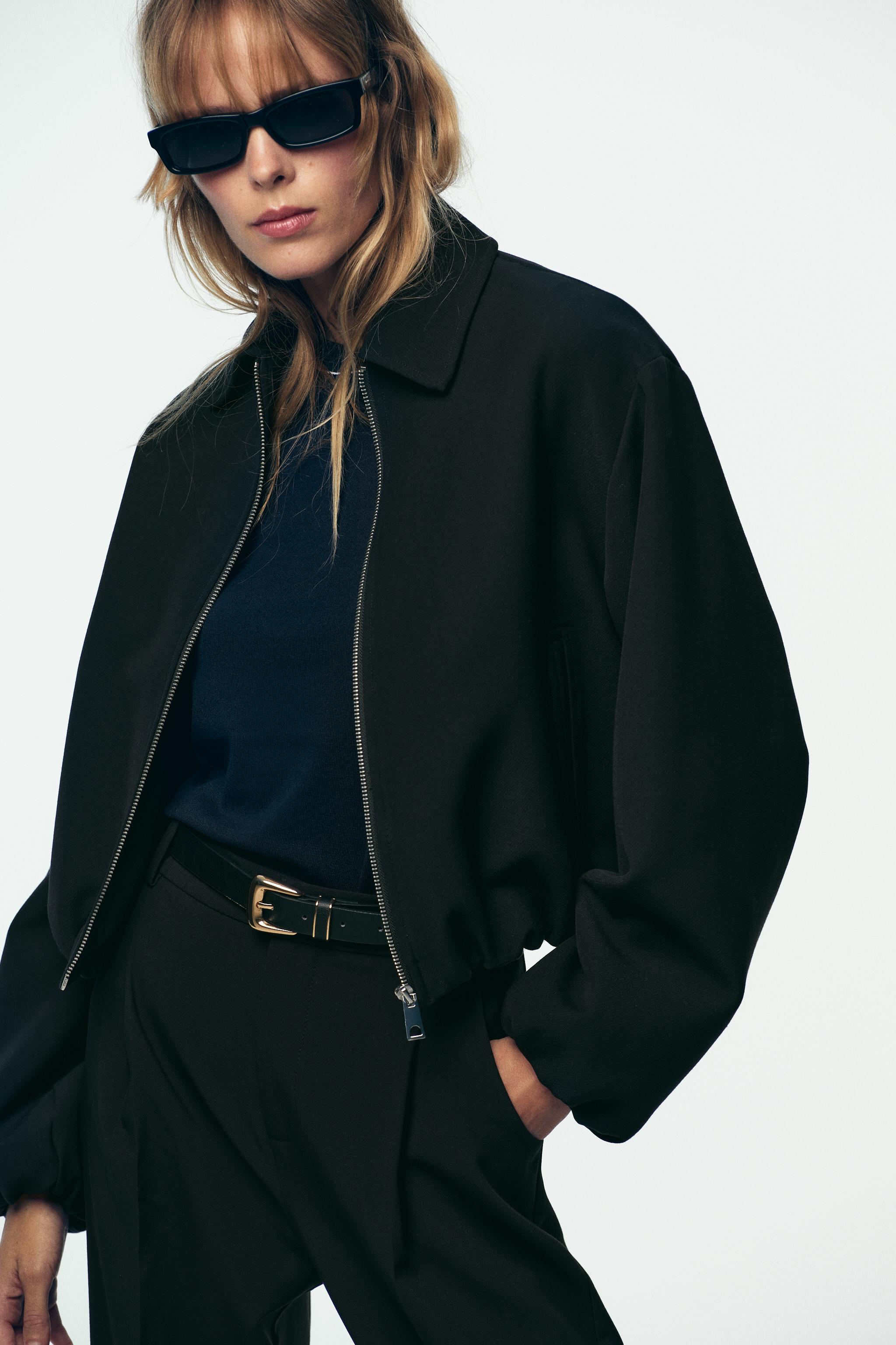 Puffed Zippered Bomber Jacket
