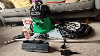 NaceCare GVE 370 George Wet/Dry Vacuum being tested in writer's home