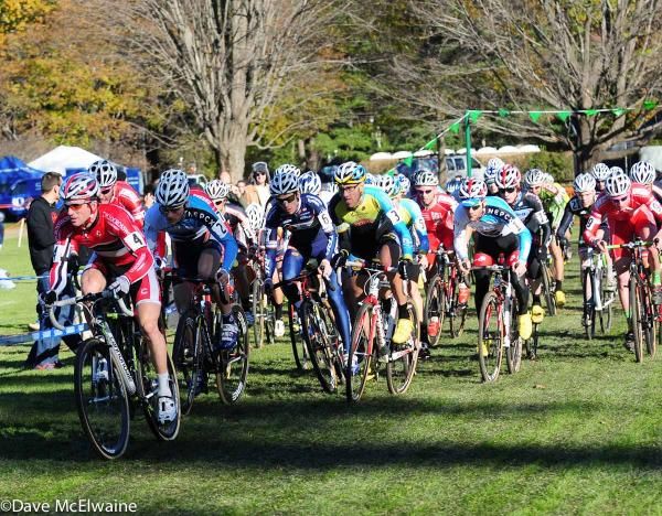 Dylan McNicholas (Cyclocrossworld.com) takes the hole-shot