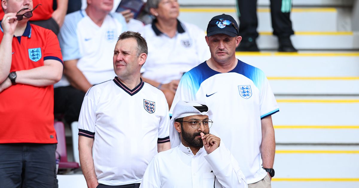 Local England Fans during the FIFA World Cup Qatar 2022 Group B match between England and IR Iran at Khalifa International Stadium on November 21, 2022 in Doha, Qatar.