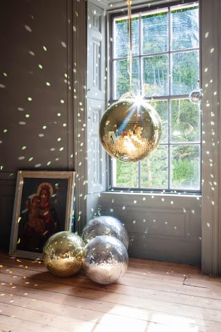 fairy lights and disco balls Christmas New Year decoration by Graham & Green