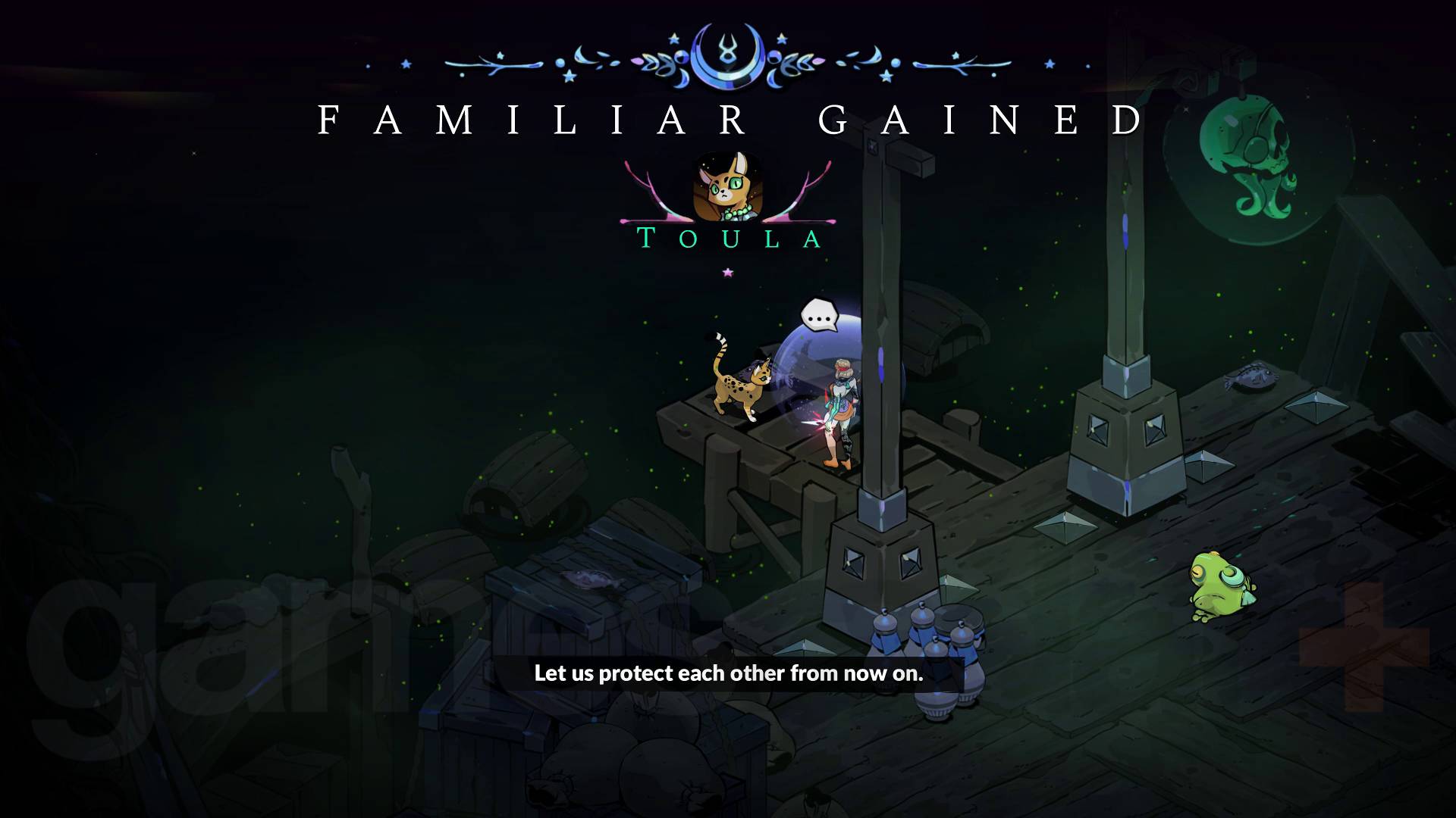 Hades 2 Familiars Toula bonding in the Rift of Thessaly