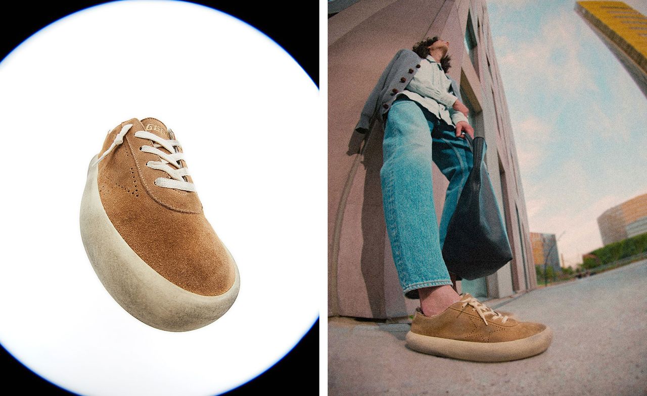 Still life and model image of Golden Goose Space-Star sneaker