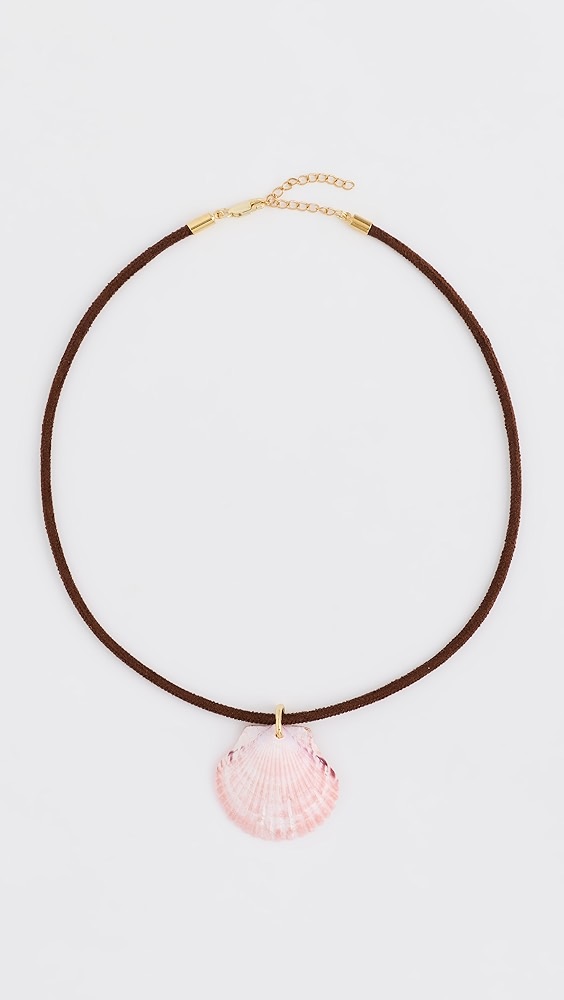Cord Scallop Necklace - Brown