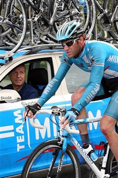 Italian Sport Director Gianluigi Stanga in Milram car
