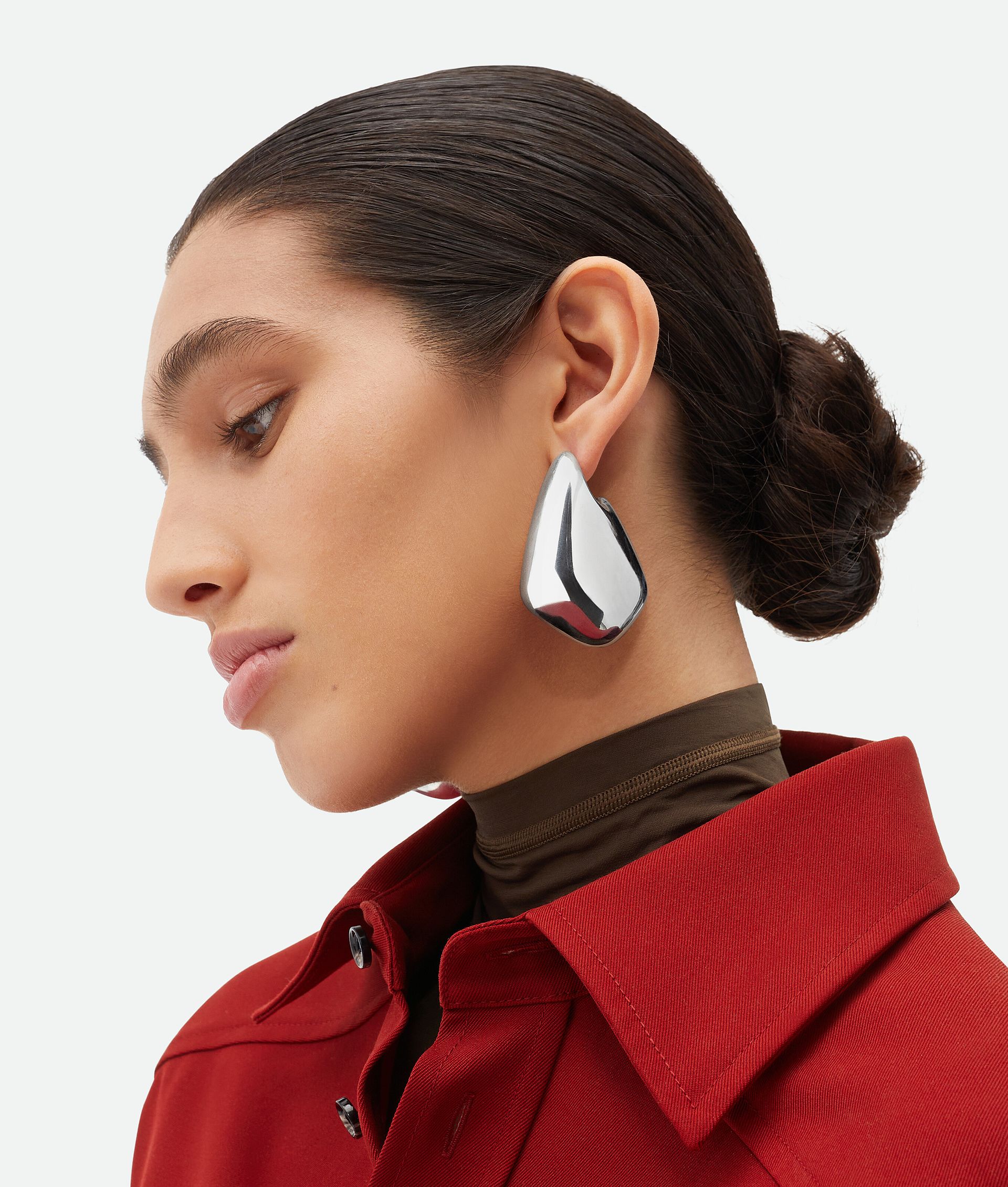 Women's Large Fin Earrings in Silver