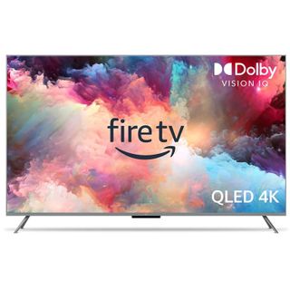 Image of an Amazon Fire TV 65-inch Omni QLED Series 4K TV on a white background