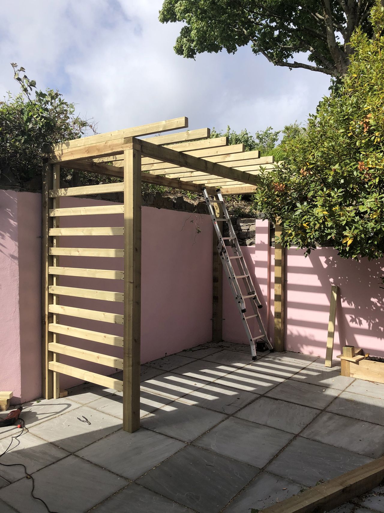 DIY pergola in progress