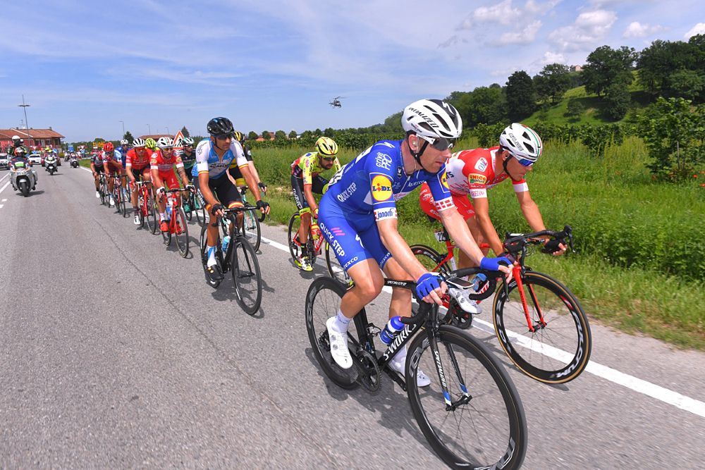 12-rider breakaway during stage 18 from Abbiategrasso to Prato Nevoso at the Giro d'Italia
