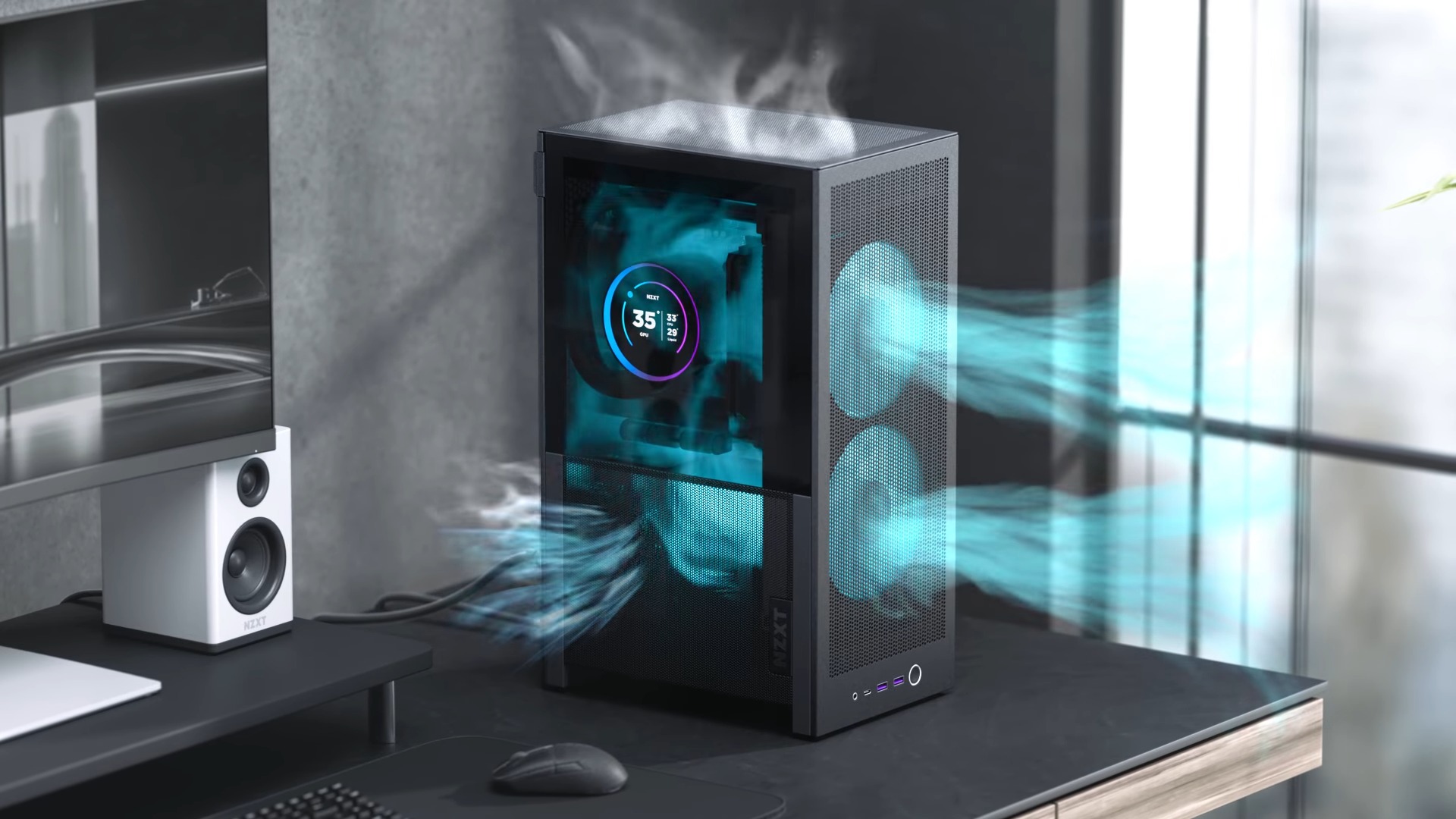 The airflow design of the NZXT H2 Flow 