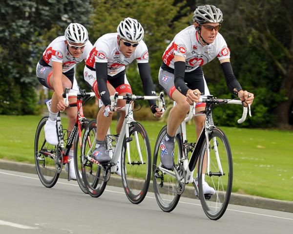 Team Enterprise were down to three riders on the second lap of the 8.4km TTT and still managed 3rd place.