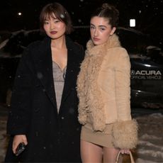 Rachel Sennott wearing faux-fur jacket at the Sundance Film Festival