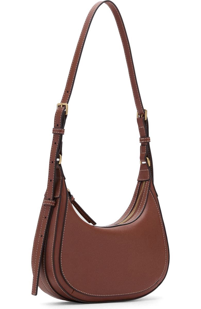 Oval Faux Leather Shoulder Bag