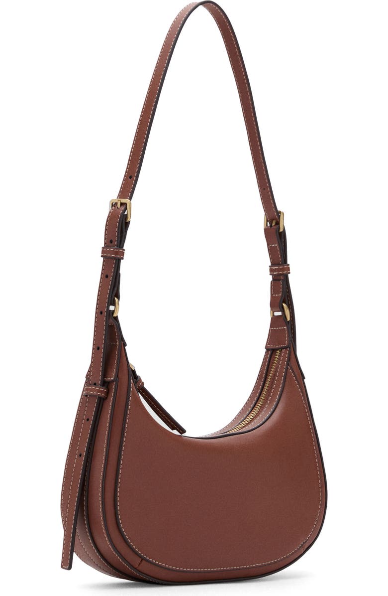Oval Faux Leather Shoulder Bag