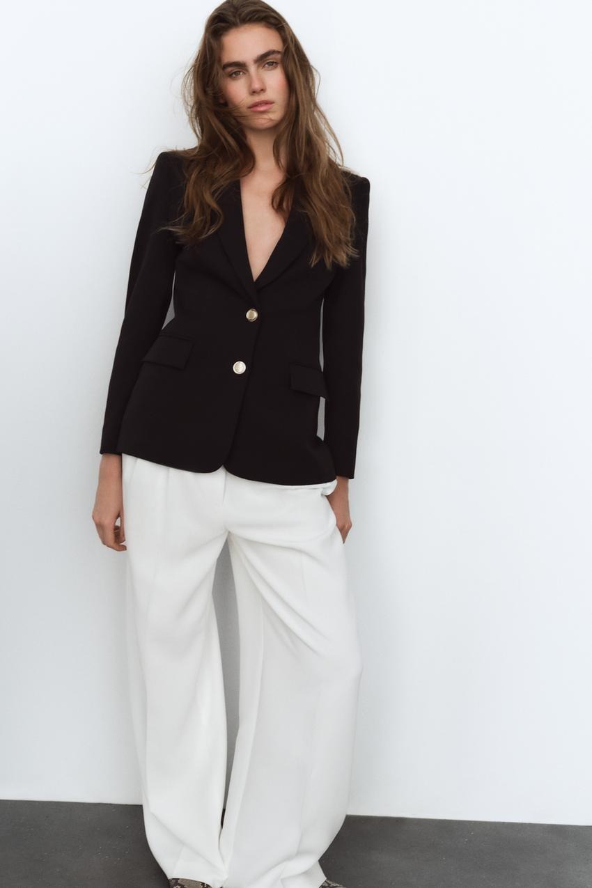 ZARA, Fitted Shoulder Pad Blazer