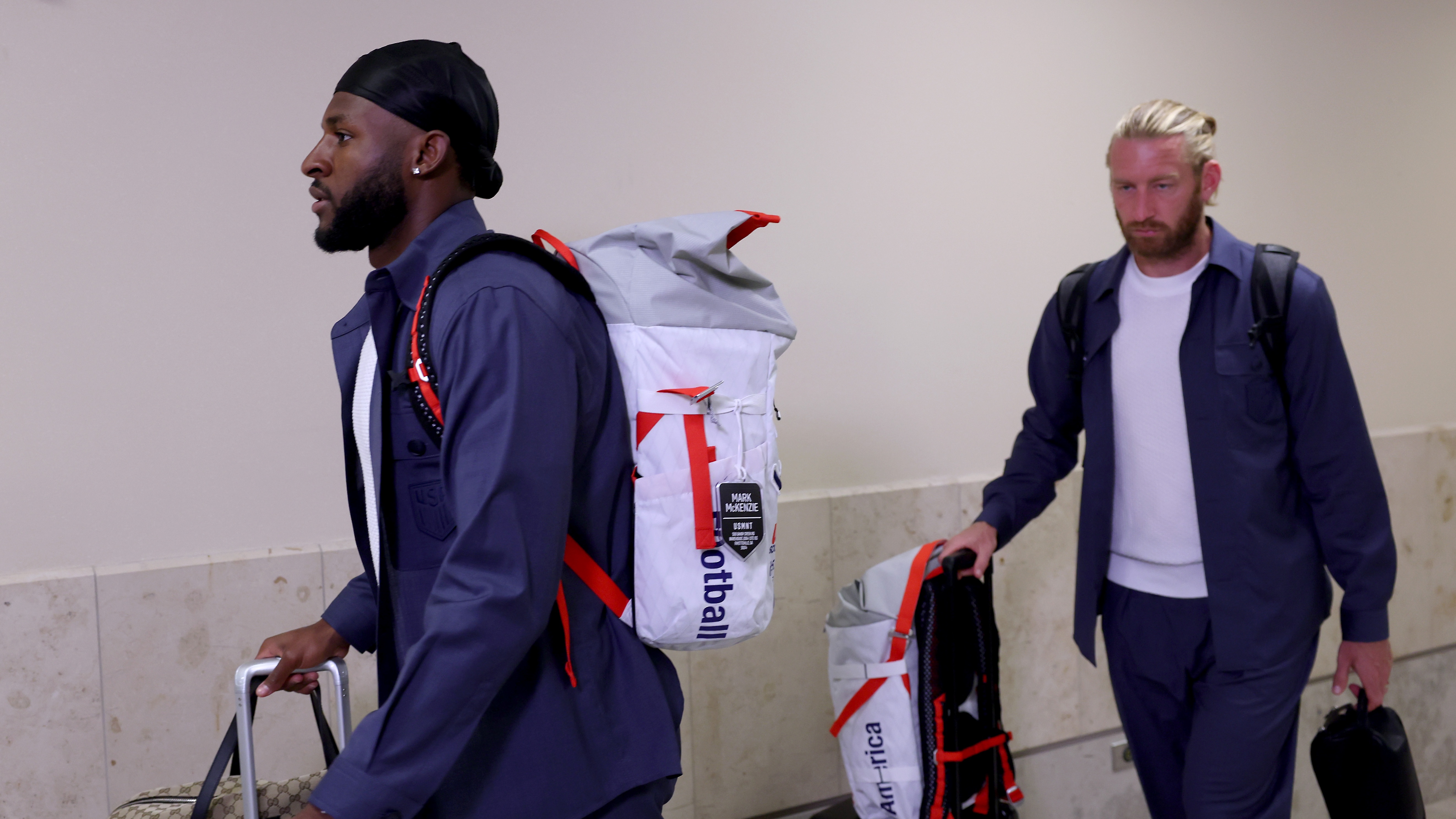 US team arrive for the World Cup