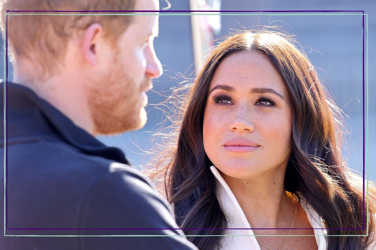 Prince Harry and Meghan Markle looking in deep thought