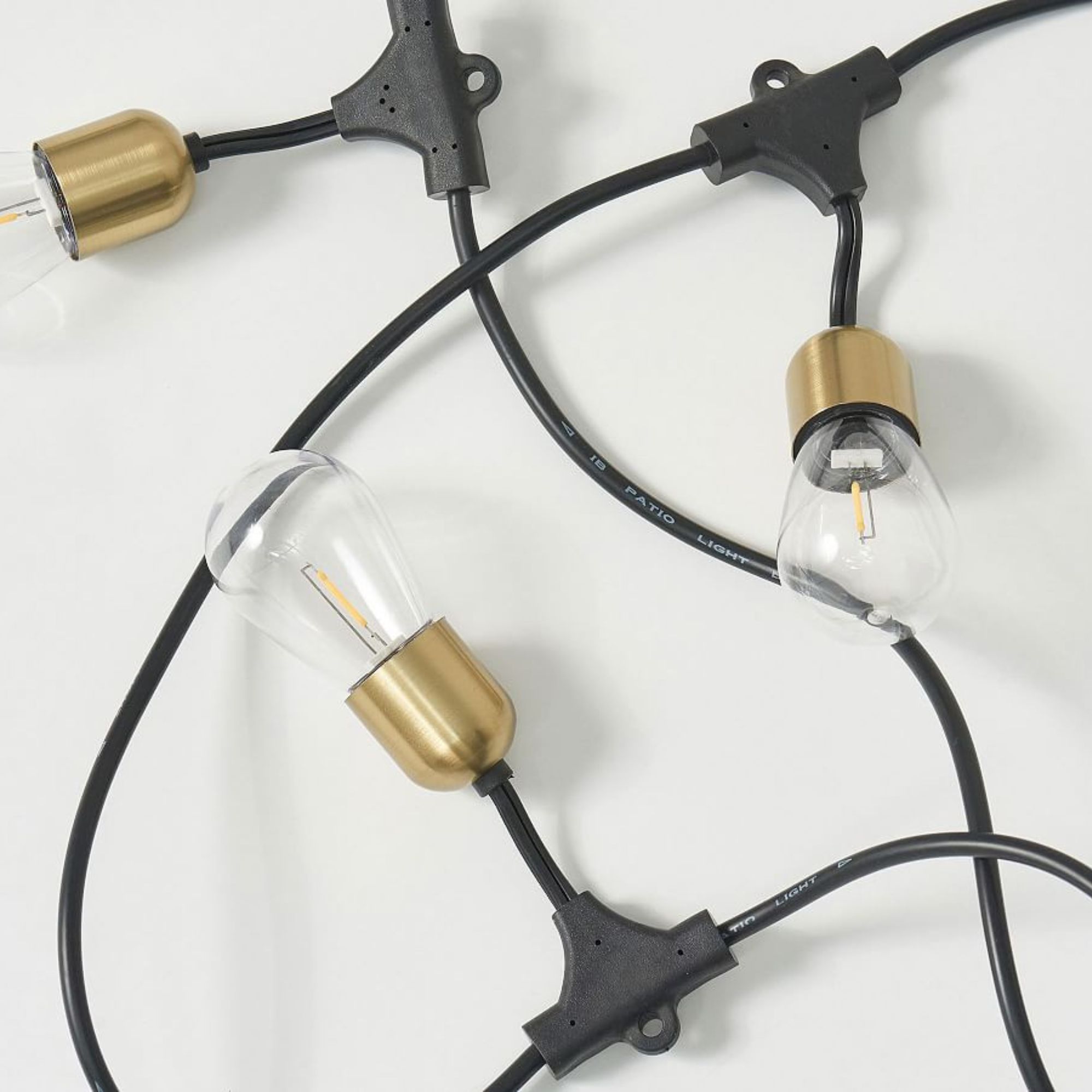 Brass Solar Hanging String Lights - 28" from Pottery Barn 