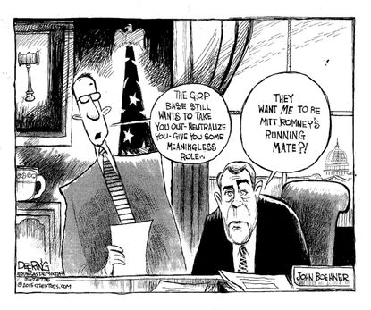 Political cartoon U.S. GOP Romney Boehner