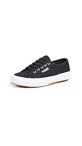 Superga Unisex 2750 Cotu Classic Sneaker, Black/fwhite, 7 Women / 5.5 Men