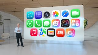 Apple's Craig Federighi introduces iOS 26 at the company's Worldwide Developers Conference (WWDC) in June 2025.