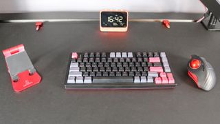 The IROK FE75Pro mechanical keyboard on a desk