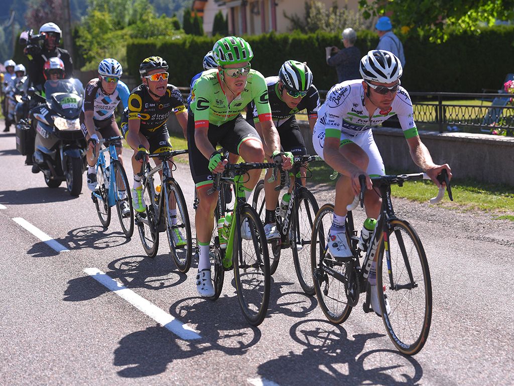 Pierre-Luc Perichon of Fortuneo-Oscaro shows off the white jersey and shorts during stage 5 of the Tour de France