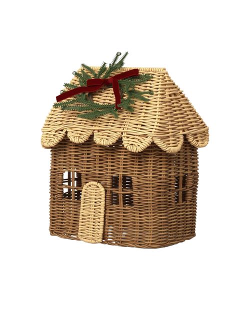Large Scalloped Woven Christmas House 