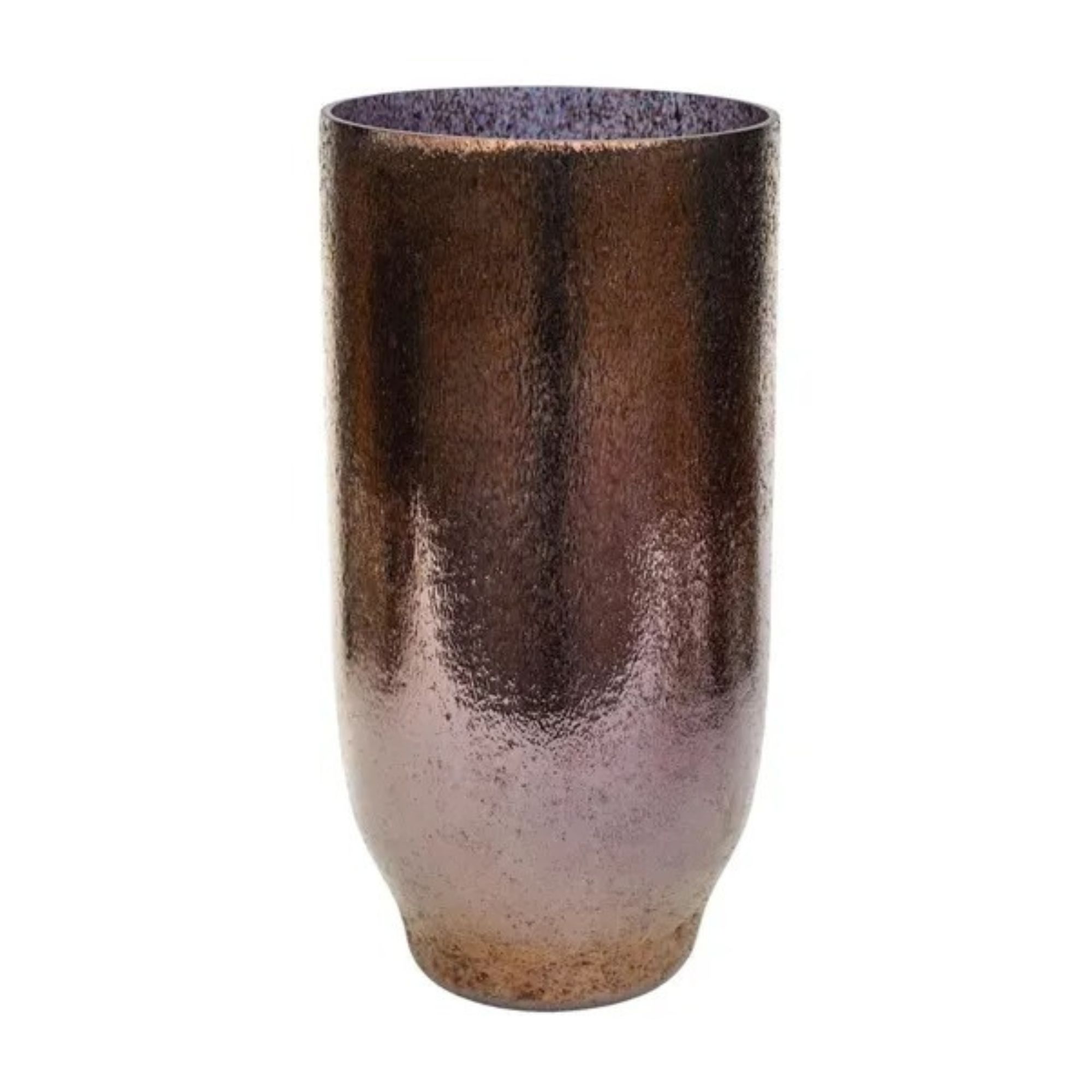 glass metallic vase