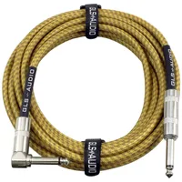 GLS Audio brown/yellow braided tweed instrument cable (20ft) GLS Audio brown/yellow braided tweed instrument cable (20ft)