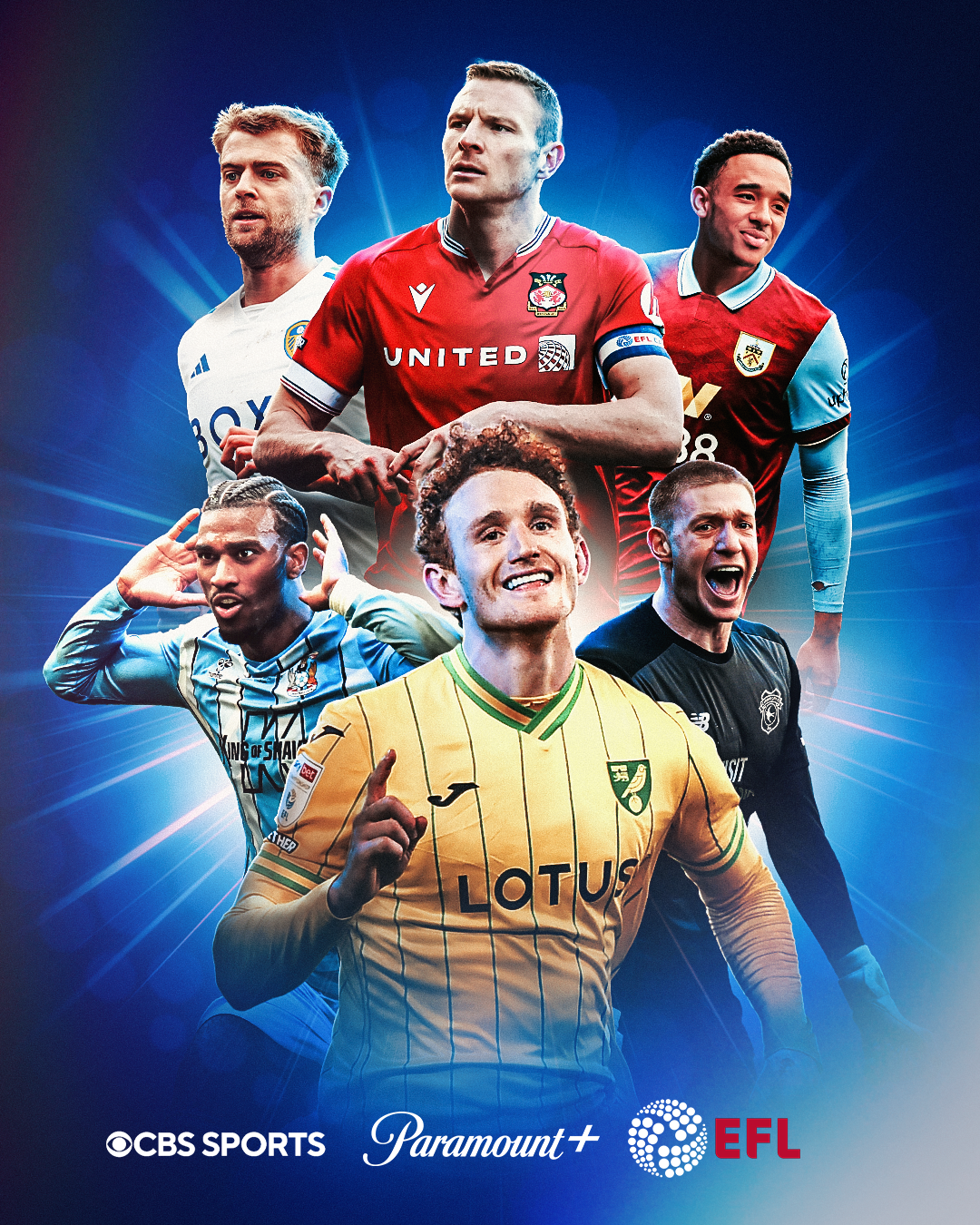 Picture of players with EFL and Paramount logos