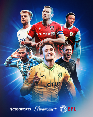 Picture of players with EFL and Paramount logos