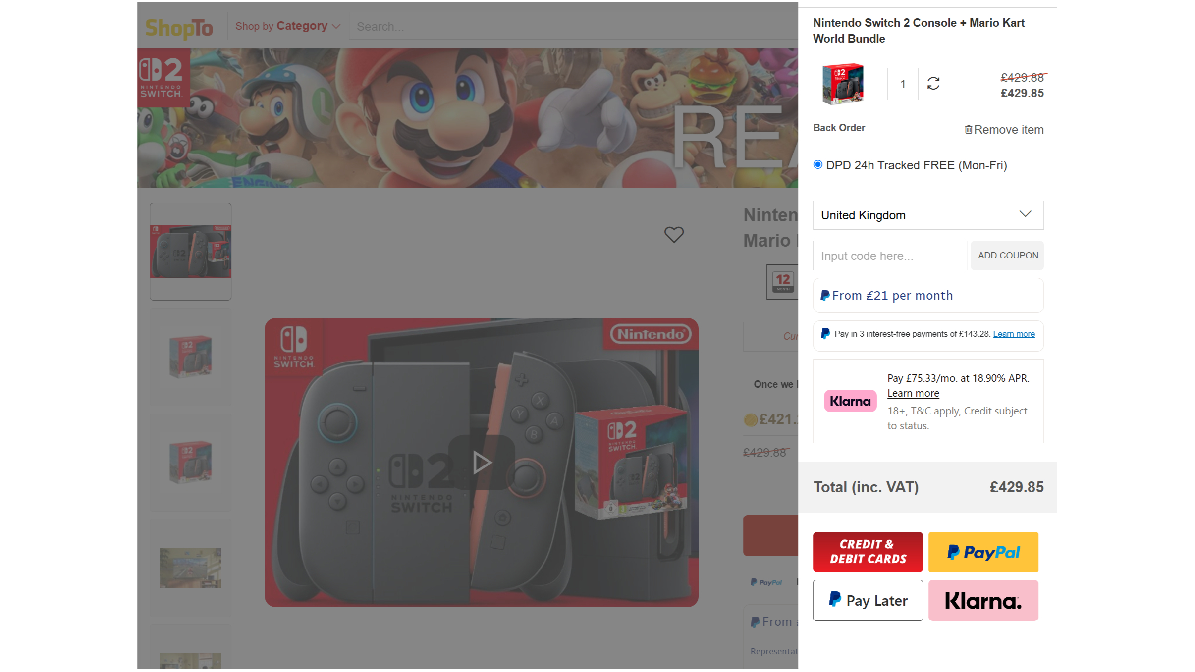 ShopTo Switch 2 restock
