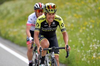 Mitchelton-Scott's Esteban Chaves attacks near the end of stage 17 at the Giro
