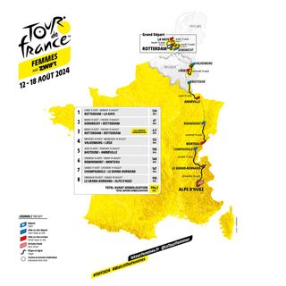 The map of the 2024 Tour de France Femmes