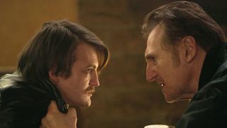 (L-R) Jack Gleeson as Kevin and Liam Neeson as Finbar Murphy in "In the Land of Saints and Sinners" now streaming on Prime Video