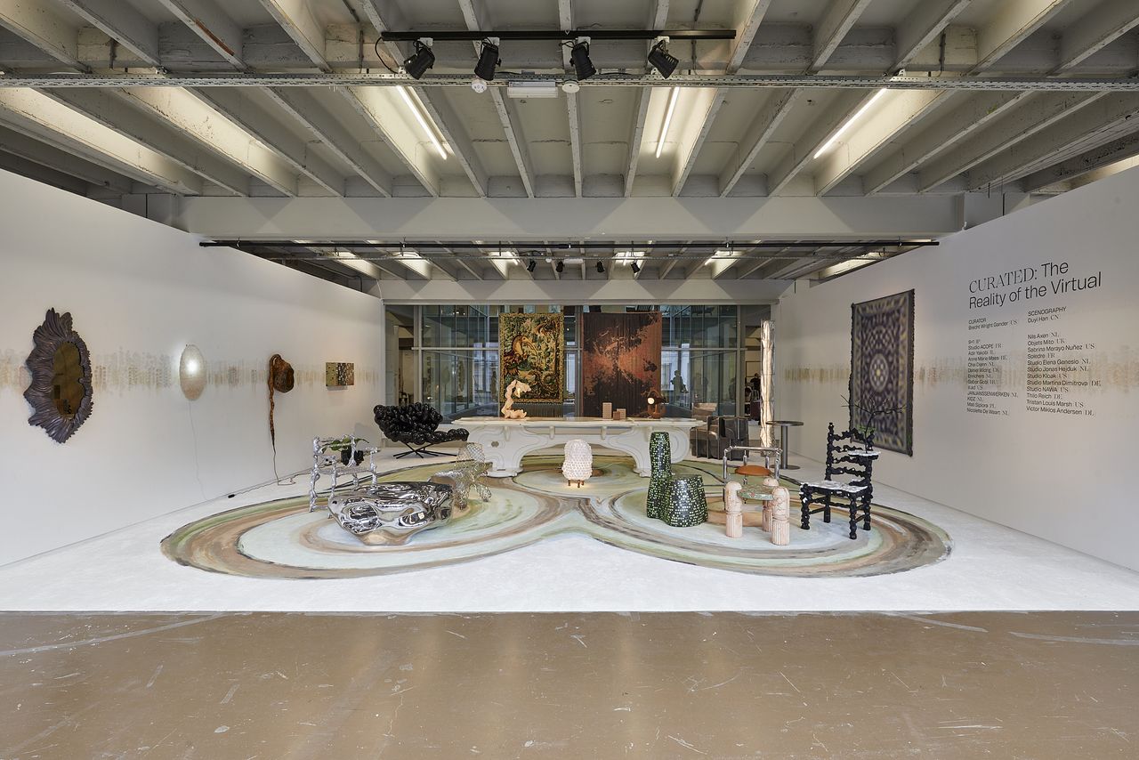 contemporary furniture in art gallery