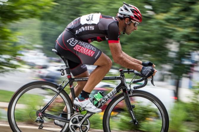 JJ Haedo (Jamis-Hagens Berman) launches off the front.