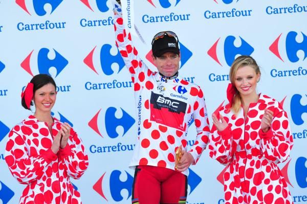 Cadel Evans (BMC) takes command of the king of the mountains classification.