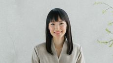 marie kondo on a white background